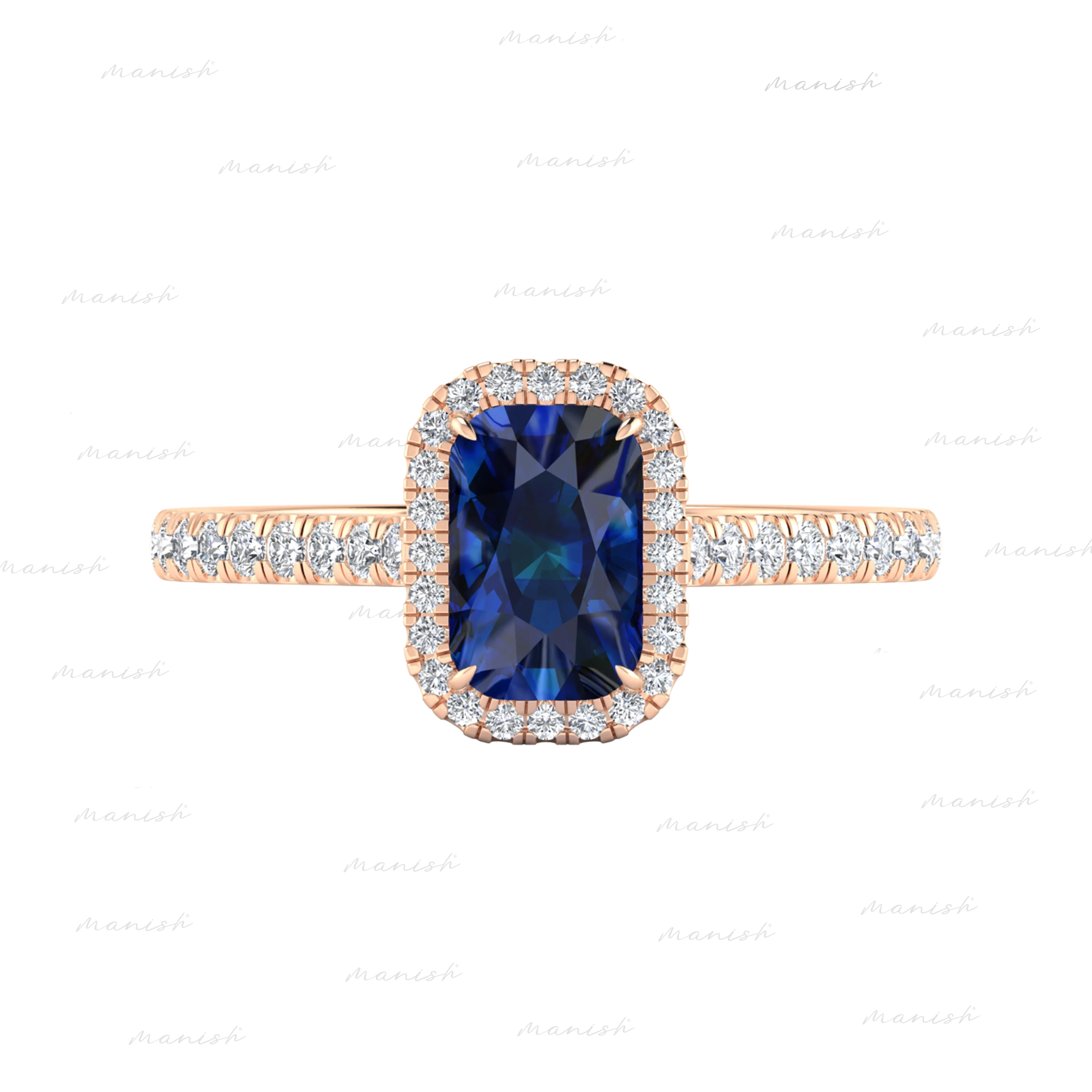 Erez Diamond and Blue Sapphire Ring